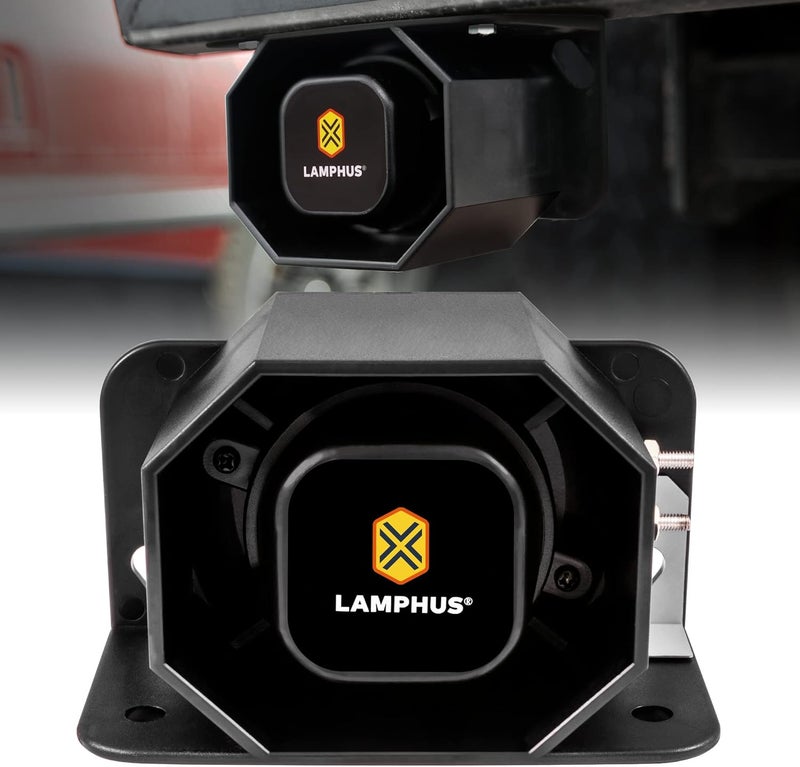 LAMPHUS Backup Sound Alarm for Pickup Truck [112dB] [SAE J994 Class A] [12V - 48V DC] [SoundAlert] Universal Reverse Back-Up Warning Beeper for Industrial Heavy Equipment Forklift Work Van Car Vehicle - Image 1